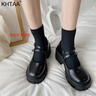 2020 New Black Women Shoes Patent Leather Ladies Pumps Fashion Platform Shoes Woman Round Toe Girl Mary Jane Students Shoes