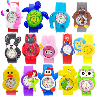 2020 New Children Watch Cartoon 15 Patterns Animal Kids Watches Child Patted Toys Interesting Baby Birthday Gift Students Clock