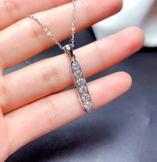 2020 new classic pouring shiny moissanite necklace women silver necklace jewelry 925 sterling silver birthday gift like a pen