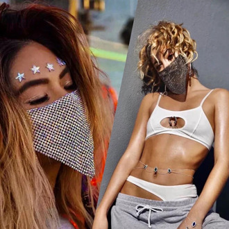 2020 NEW Crystal Masquerade Face Jewelry Women Party Accessories Fashion Fishing Net Metal Rhinestone Sequined Veil Body Jewelry