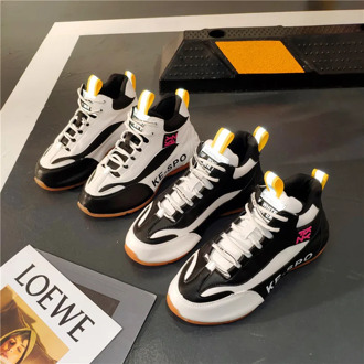 2020 New Designer PU leather Sneakers Women Platform Casual Shoes Fashion Sneakers Platform Basketball shoes Femme Casual Shoes