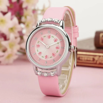 2020 New Fashion Cartoon Children Watch Cute Princess Watches Girl Student waterproof leather Quartz Clock kids diamond Watch
