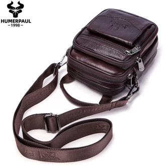 2020 New Fashion Genuine Leather Shoulder Bag Small Messenger Bags Men Travel Crossbody Bag Handbags Men Black/Small Bag