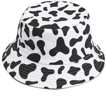 2020 New Fashion hat black white cow print bucket hat reversible fisherman caps summer hats Kids Accessories