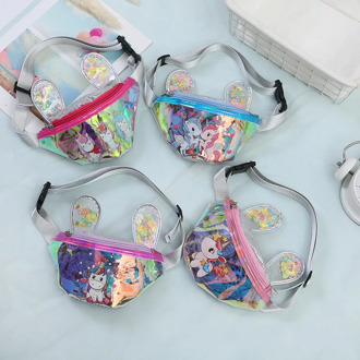 2020 New Fashion Sequin Unicorn Waist Bags Large Laser PU Waterproof Waist Pack Women Sport Belt Bag Cute Girl Crossbody Bag