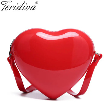 2020 New Fashion Summer Handbag Heart Shape Small Jelly Transparent Crossbody Bag for Women Shoulder Bags Female Messenger Purse
