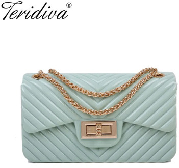 2020 new fashion women messenger bags V stripe candy color jelly handbag mini crossbody bag for women shoulder bags