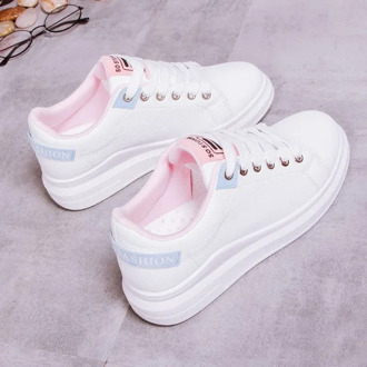 2020 New Fashion Women Shoes Platform Sneakers Ladies Lace-up PU Casual Shoes Breathable Walking White Shoes Flat Girl Footwear