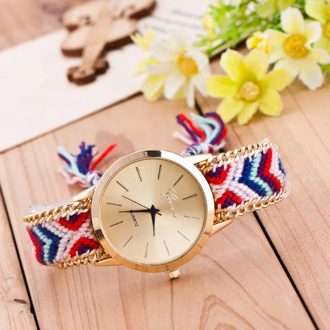 2020 new hot-selling popular ethnic style hand-woven strap watch multi-color bracelet wristband watch ladies watch часы женские