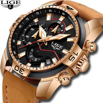 2020 New LIGE Mens Watches Top Brand Luxury Men Casual Leather Quartz Clock Male Sport Waterproof Watch Relogio Masculino