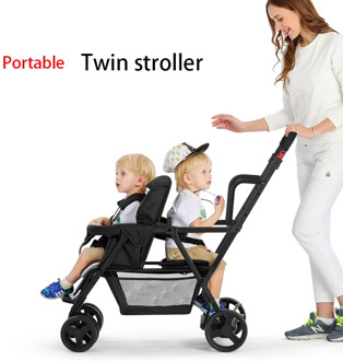 2020 New Lightweight Twin Baby Strollers Can Sit Reclining Child Stroller Double Seat Cart Baby Carriage 0-7 Y