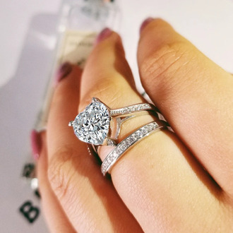 2020 new luxury heart original 925 sterling silver wedding ring set for women lady anniversary gift jewelry bulk sell R5163S