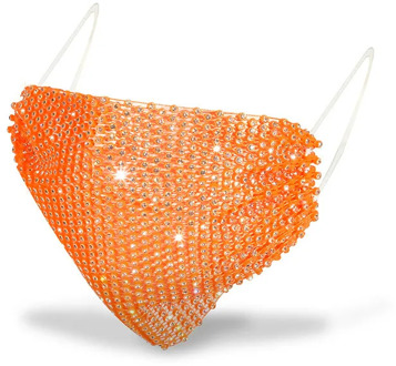 2020 New Luxury Mystic Black Mesh Veil Rhinestone Jewelry Mask for Women Bling Crystal Decoration Mask Prom Party Face Jewelry