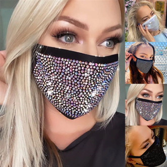 2020 New Luxury Mystic Mesh Veil Rhinestone Jewelry Mask For Women Bling Crystal Decoration Mask Prom Party Face Jewelry