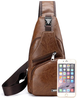 2020 New Men's USB Charging Bag Men's Chest Bag for Custom PU Shoulder Bag Diagonal Package Messenger Travel Bag Cross Body Bags