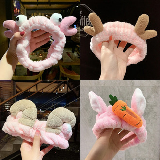 2020 New OMG Letter Coral Fleece Wash Face Bow Hairbands For Women Girls Headbands Headwear Hair Bands Turban Hair Accessories