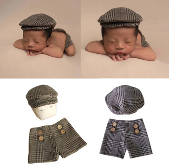 2020 New Pants and Hat Set Accessories for Newborn Photography Props Costume Infant Baby Boy Little Gentleman Outfit 0-1Month