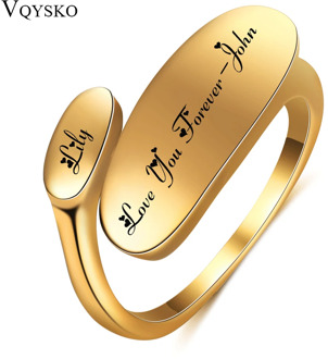 2020 New Personalized Irregular Gold Finger Rings For Lovers Stainless Steel Plain Geometric Customize Jewelry Ring Women Men