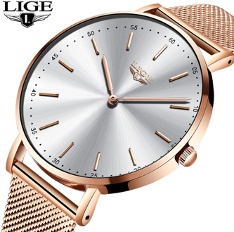 2020 New Rose Gold White Women Watch Casual Quartz Watches Ladies LIGE Top Brand Female Wrist Watch Girl Clock Relogio Feminin