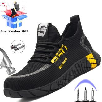 2020 New Safety Shoes Men Light Sneaker Work Sneakers Indestructible Steel Toe Shoes Anti-piercing Work Boots Men Plus Size 48
