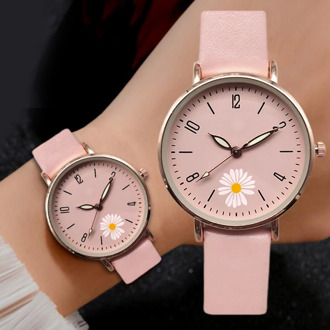 2020 NEW Small Daisies Watch Women Fashion Casual Leather Belt Watches Simple Ladies Small Dial Quartz Clock Dress Wristwatches
