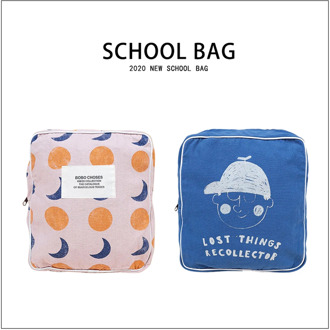 2020 New Style Ins for Autumn and Winter Zip 's Clothing Boys and Girls Moon Printed Children Backpack