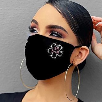 2020 New Trendy Shiny Black Crystal Face Mask Women For Female Vintage Popular Heart Rhinestone Party Nightclub Jewelry Gift