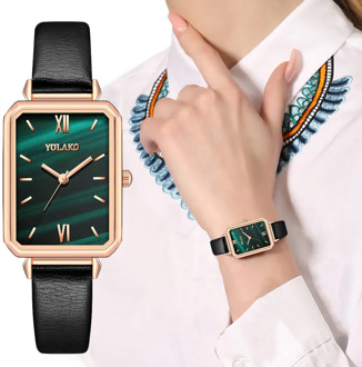 2020 New Watch Women Luxury Stainless Steel Rectangular Quartz Watches Leather Strap Analog Clock Wristwatch Relogio Feminino