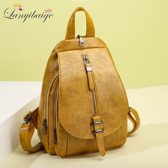 2020 New Women Backpack High Quality Oil Wax Leather Backpack Chest Bag Fashion Travel Backpack Daily Bag Backbag Mochila Sac