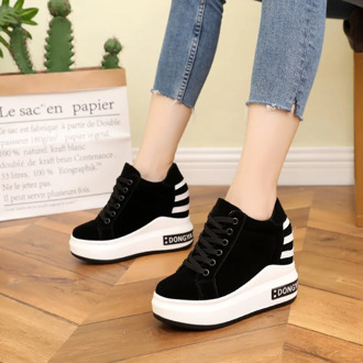 2020 New Women Platform Casual Shoes Mesh Breathable Wedge Heels Shoes 11CM Autumn Thick Sole Sneakers Woman Deportivas Mujer