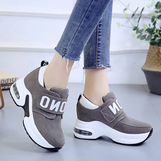 2020 New Women Vulcanized Shoes Casual Wedge Platform Elastic Band Spring Autumn Increasing Shoes Ladies Sneakers Female