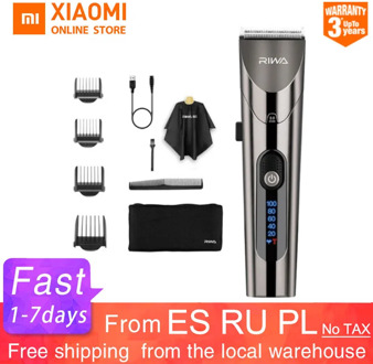 2020 New Xiaomi RIWA Electric Hair Clipper Trimmer Professional Men Strong Power Steel Cutter Head With LED Screen Washable