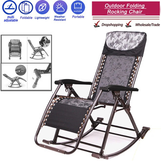 2020 Office outdoor leisure chair Comfortable Relax Rocking Chair Folding Lounge Chair Relax Chair Nap Recliner 180kg Bearing