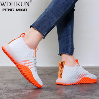 2020 Platform Sock Women Black Orange Green Lace Up Sneakers Chunky Shoes Mesh Tenis Feminino Trainers Casual Shoes