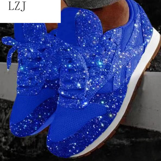 2020 Plus Size Woman Sneakers Shining Glitter Autumn Shoes Woman Platform Trainers Ladies silver Shoes Tenis Feminino Red Blue