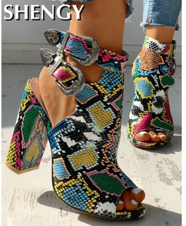 2020 SHENGY Nightclub Spring Serpentine High Heels Women Fashion High Heels 10cm Heels Platform Sandals Party Wedding Shoes