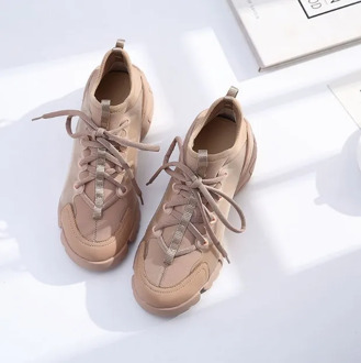 2020 Spring and Autumn New Clumsy Sneakers Internet Celebrity Celebrity Inspired Platform Heightening Casual Lace-up Sneakers