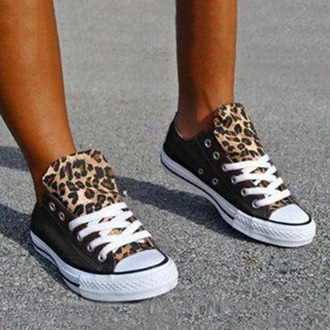 2020 Spring Autumn New Women Leopard Shoes Sneakers Ladies Lace-up Casual Shoes Breathable Canvas Shoes Zapatos De Mujer