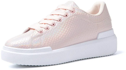 2020 Spring Casual Shoes Women Reflective Sports Shoes Thick Platform Sneakers Fashion Pink