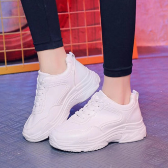 2020 Spring Fashion Women Casual Shoes Leather Platform Sport Shoes Woman Sneakers Ladies White Trainers Chaussure Femme Sneaker