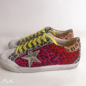 2020 Spring inside increase comfortable leather small dirty shoes leopard stitching five star explosion lovers sneakers shoes