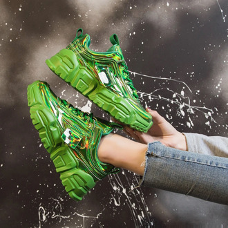 2020 Spring Women Platform Chunky Sneakers Designers Leather Lace Up Old Dad Shoes woman Brand Female Sports Vulcanized Shoes