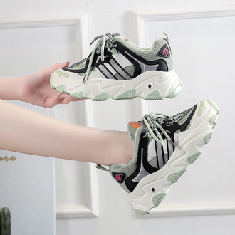 2020 Spring Women Platform Sneakers Designers Chunky Lace Up Woman Casual Shoes Ulzzang Fashion Female Running Trainers Black