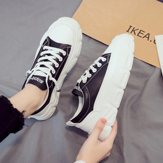 2020 Spring Women Platform Sneakers INS Fashion White Tenis Female Sports Chunky Casual Shoes Leather Lace Up Flat Woman Shoes