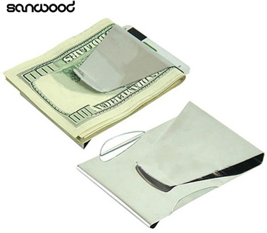 2020 Stainless Steel ID Credit Card Wallet Double Sided Change Money Clip Metal solid color wallet cute free shipping