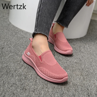 2020 summer women's sneakers slip on soft women's shoes flat casual sock shoes Ladies Mesh lofaers fashion Vulcanize Shoes