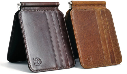 2020 Trend Brand Unisex Genuine Leather Design Fashion Gift Slim Wallet Travel Front Pocket Money Clip Mini Clamp Purse XYX-C044