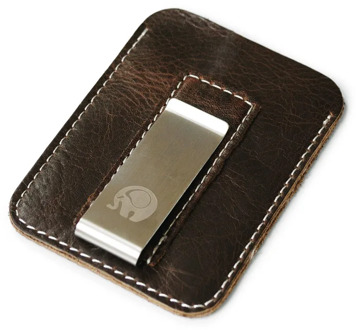 2020 Trend Coffee Unisex Original Leather Design Fashion Slim Wallet Front Pocket Money Clip Mini Bill Purse XYX-C059