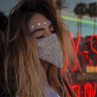 2020 Trendy Reticulated Rhinestone Face Mask for Female Vintage Bling Crystal Mouth Mask Popular Jewelry Gift