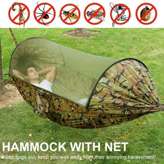 2020 Upgraded Outdoor Automatic Quick Open Mosquito Net Tent Hammock Portable Pop-Up Camping Garden Double Hammock Anti-mosquito